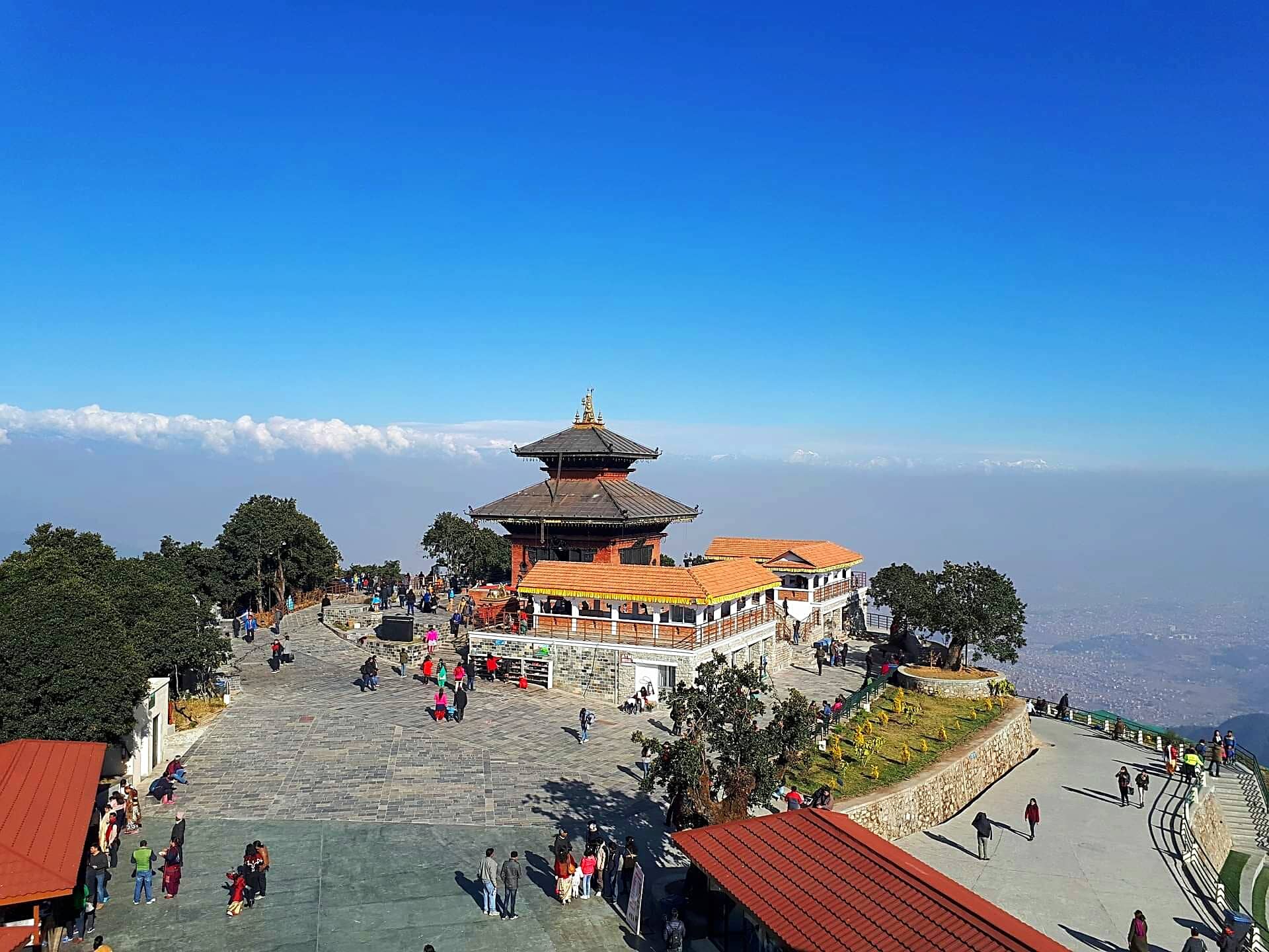 View of beautiful scenery from chandragiri hills station