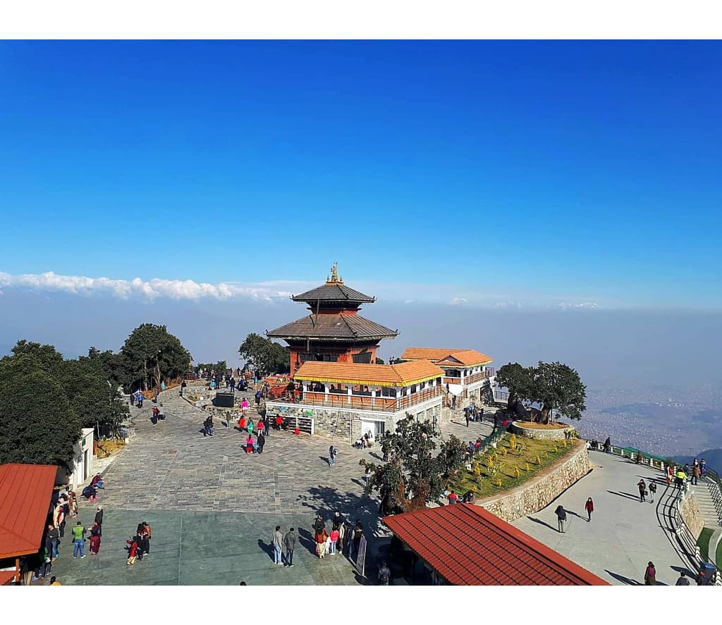 View of beautiful scenery from chandragiri hills station